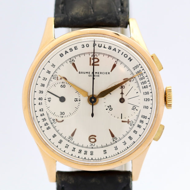 Baume & Mercier 18 Karat Gold Vintage Chronograph WEMPE Service