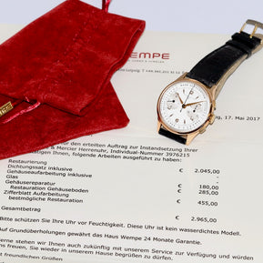 Baume & Mercier 18 Karat Gold Vintage Chronograph WEMPE Service