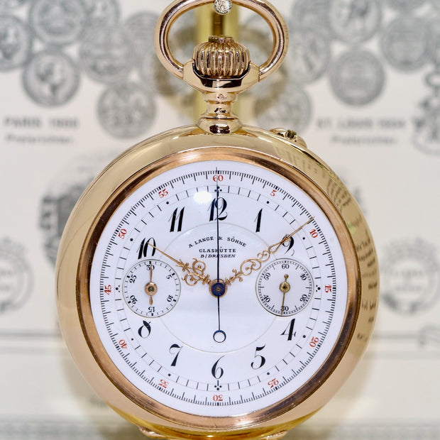 A. Lange & Söhne Taschenuhr 18K Gold Chronograph 1898 Konstantinopel