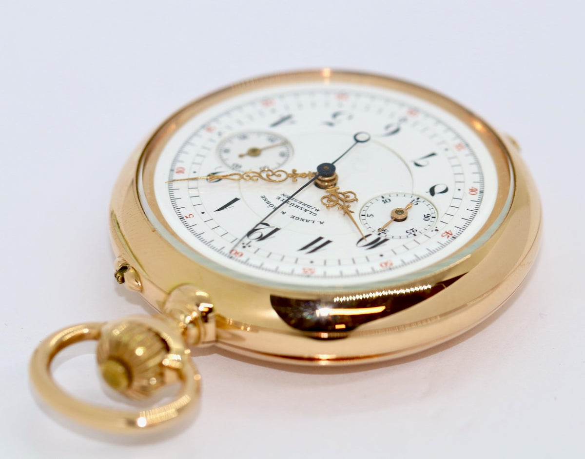 A. Lange & Söhne Taschenuhr 18K Gold Chronograph 1898 Konstantinopel