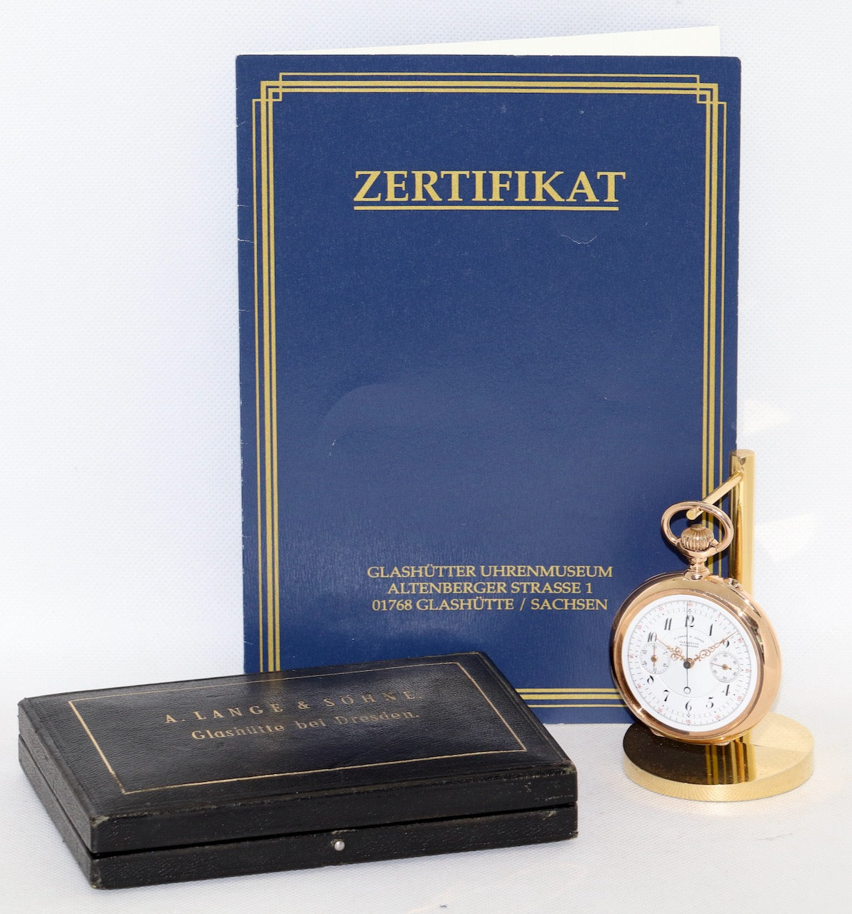A. Lange & Söhne Taschenuhr 18K Gold Chronograph 1898 Konstantinopel