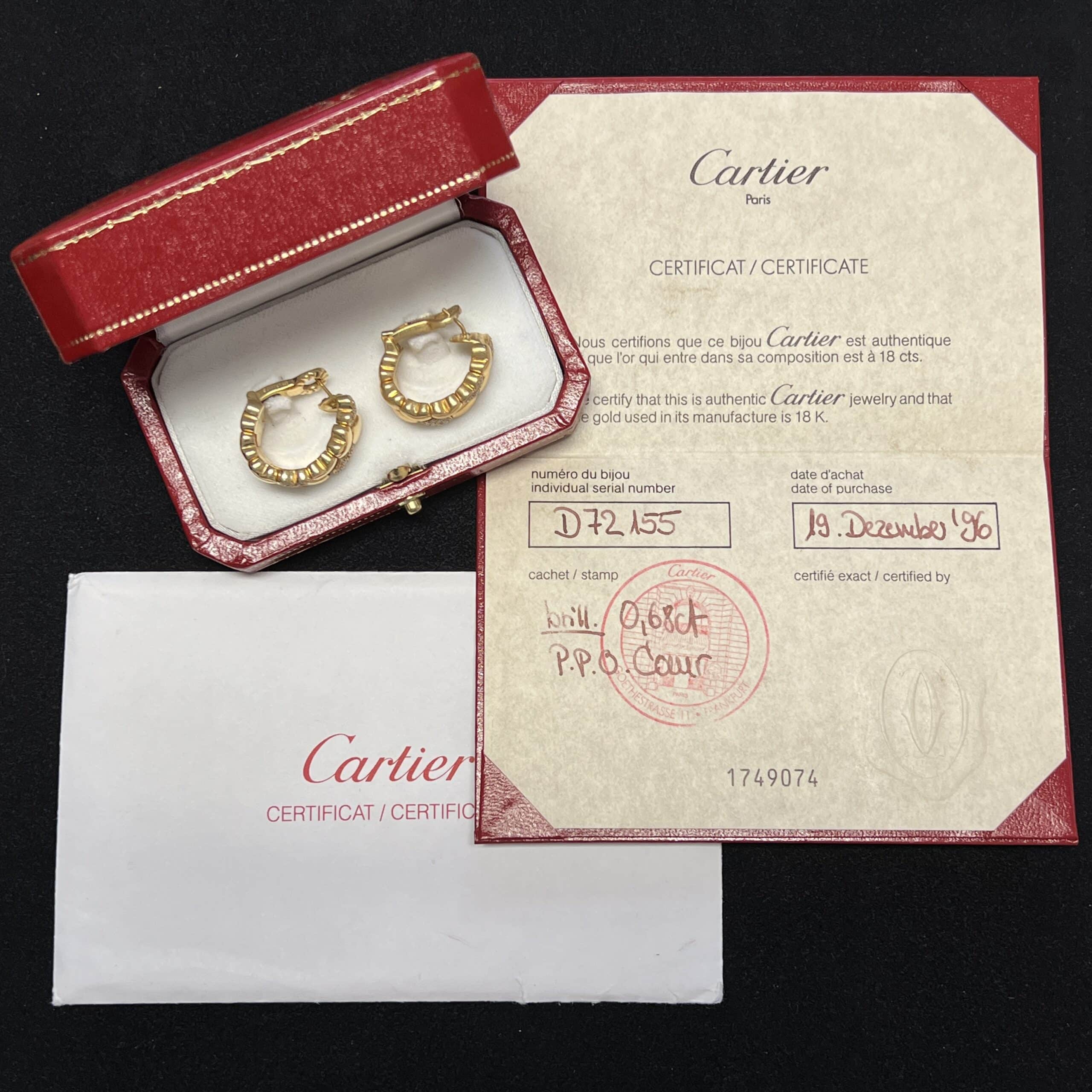 Cartier Double Heart Coeur Heart Diamond Earrings