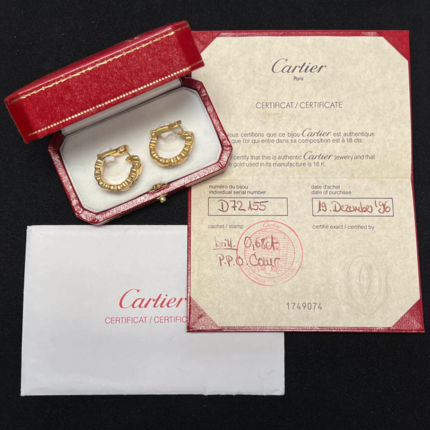 Cartier Double Heart Coeur Herz Diamant Ohrringe