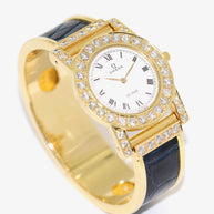 Omega De Ville Damenuhr in 18 Karat Gold und Diamanten