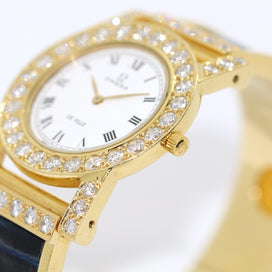Omega De Ville Damenuhr in 18 Karat Gold und Diamanten