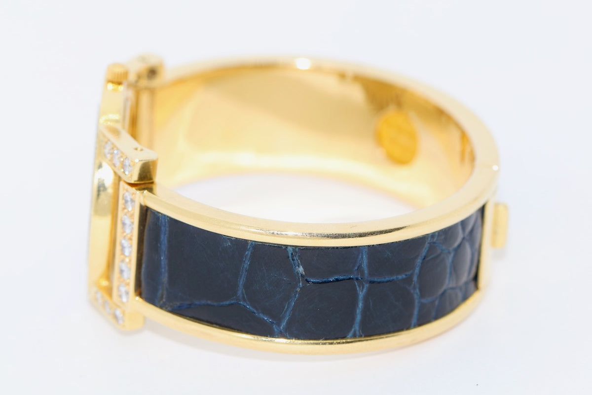 Omega De Ville Damenuhr in 18 Karat Gold und Diamanten