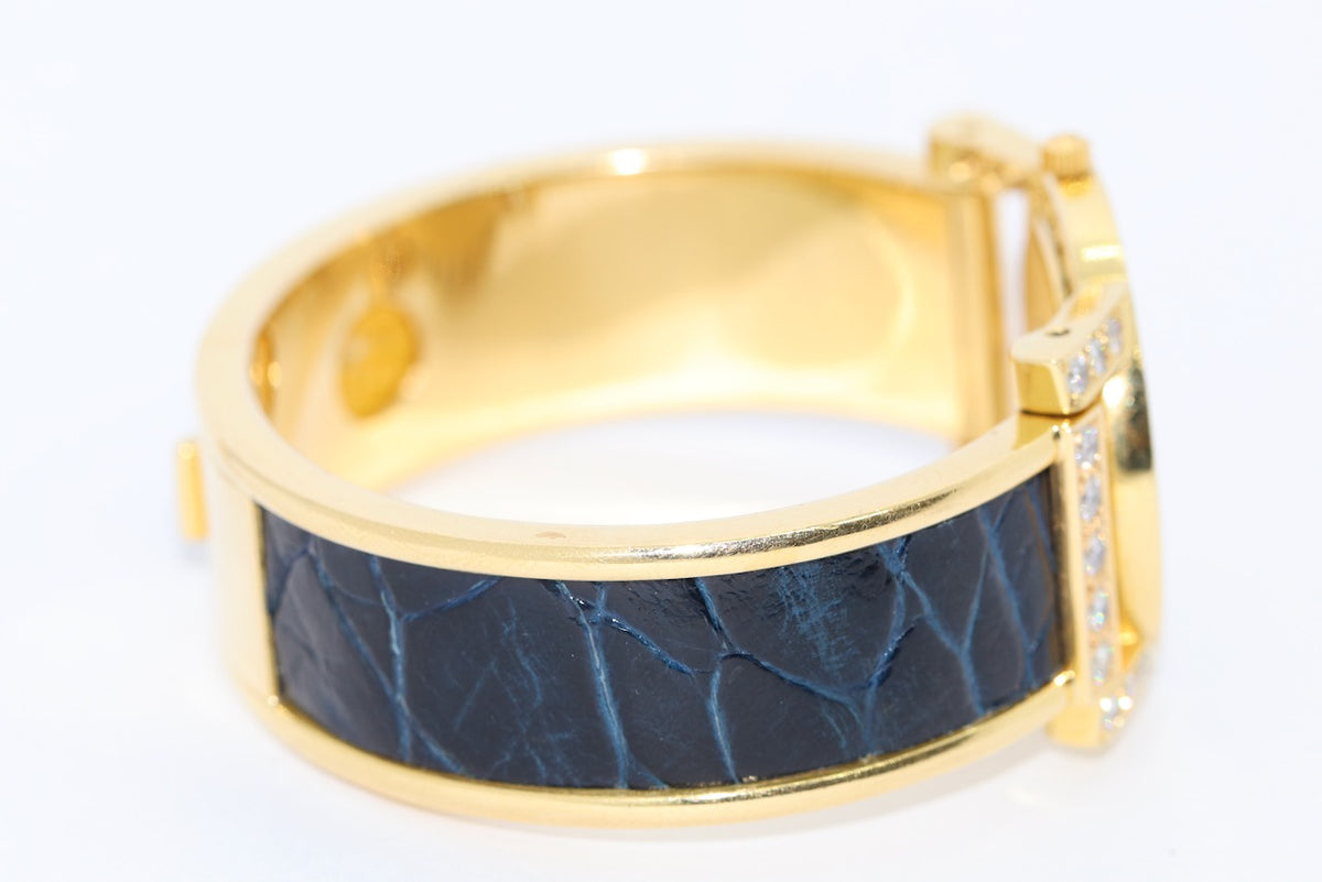 Omega De Ville Damenuhr in 18 Karat Gold und Diamanten