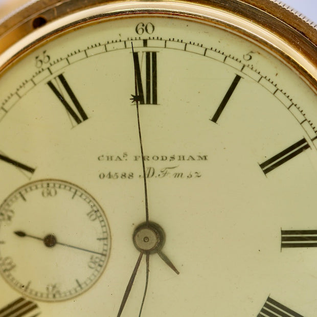 Arnold & Charles Frodsham Halb-Savonette Taschenuhr aus 18K Gold, Chronograph