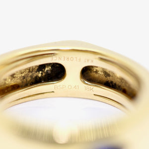 Kat Florence Saphir Ring aus 18K Gelbgold Marquise-Schliff