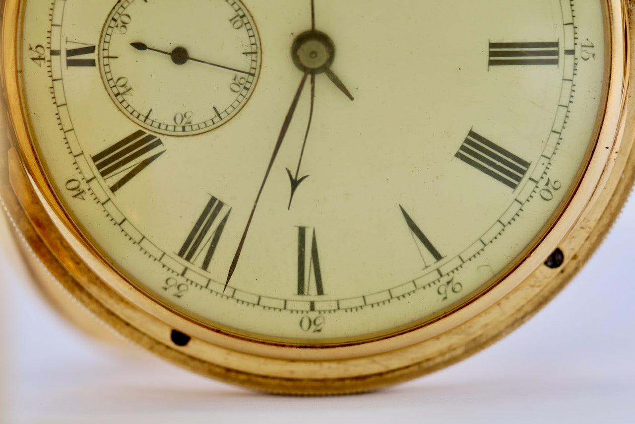 Arnold & Charles Frodsham Halb-Savonette Taschenuhr aus 18K Gold, Chronograph