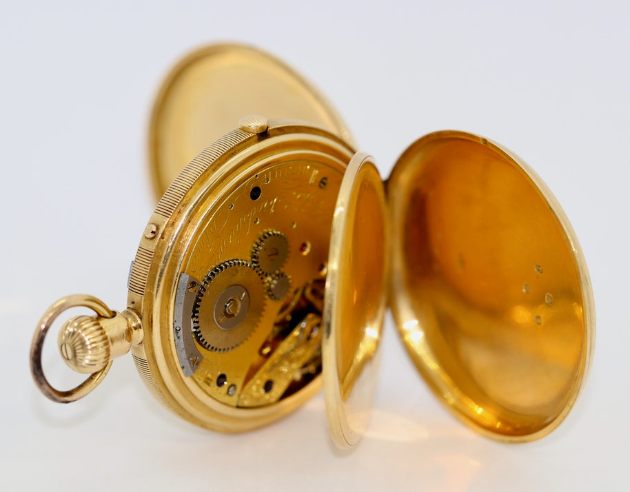 Arnold & Charles Frodsham Halb-Savonette Taschenuhr aus 18K Gold, Chronograph