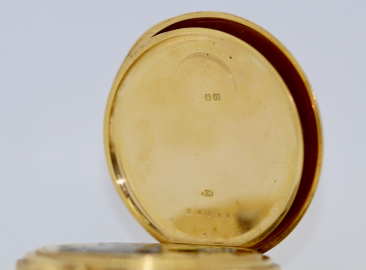 Arnold & Charles Frodsham Halb-Savonette Taschenuhr aus 18K Gold, Chronograph