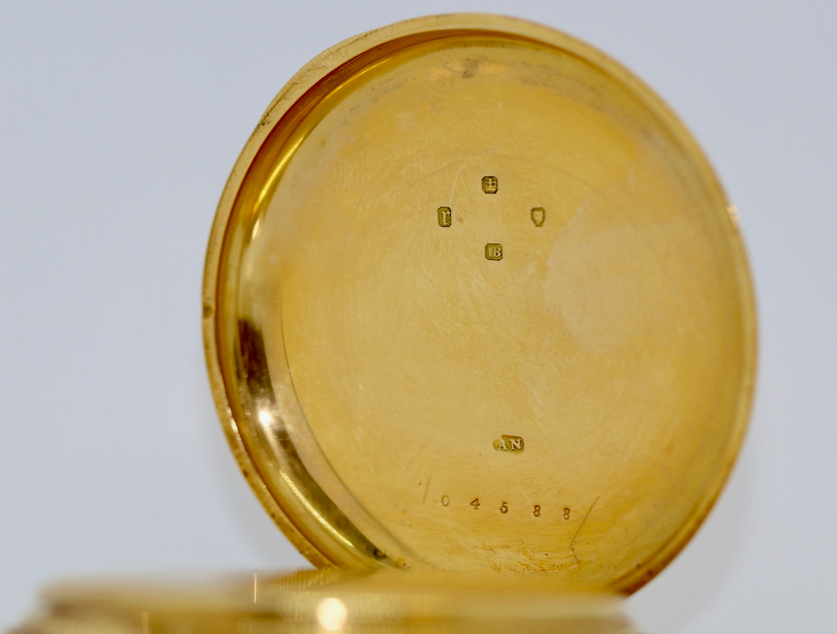Arnold & Charles Frodsham Halb-Savonette Taschenuhr aus 18K Gold, Chronograph