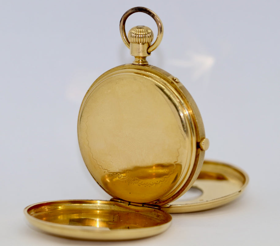 Arnold & Charles Frodsham Halb-Savonette Taschenuhr aus 18K Gold, Chronograph