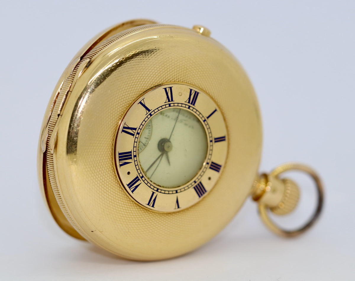 Arnold & Charles Frodsham Halb-Savonette Taschenuhr aus 18K Gold, Chronograph
