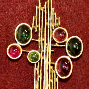 Christian Dior Anhänger mit Kette, Collier von Grosse aus 18K Gelbgold & Edelsteinen