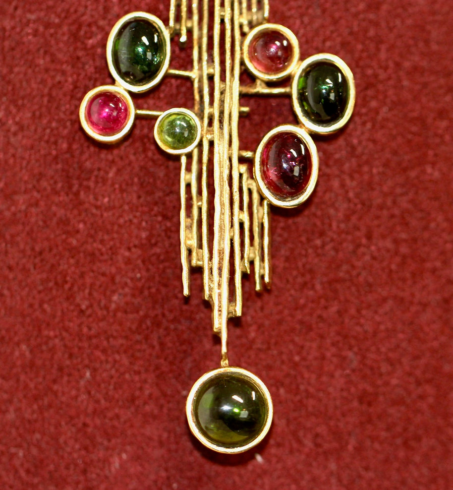 Christian Dior Anhänger mit Kette, Collier von Grosse aus 18K Gelbgold & Edelsteinen