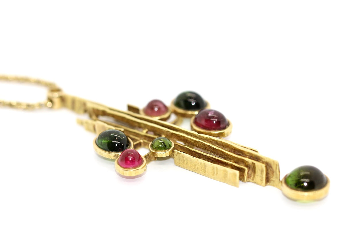 Christian Dior Anhänger mit Kette, Collier von Grosse aus 18K Gelbgold & Edelsteinen