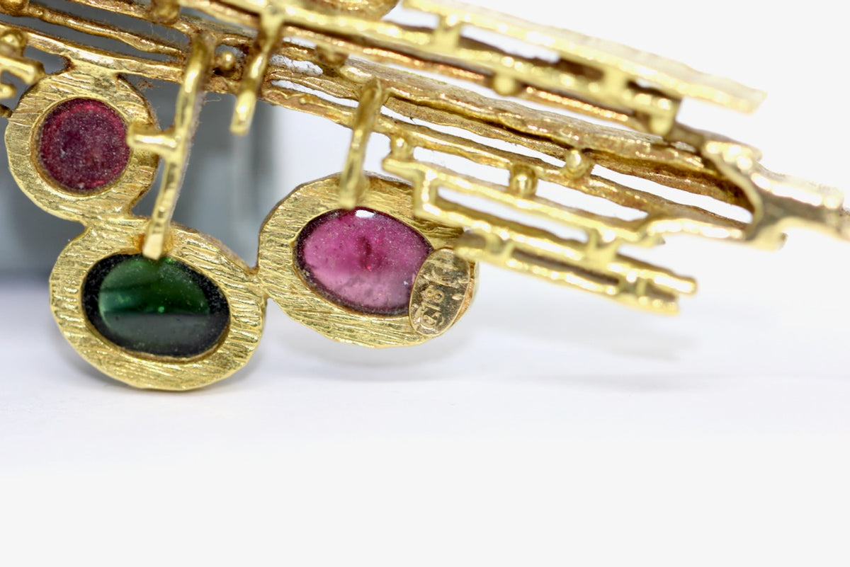 Christian Dior Anhänger mit Kette, Collier von Grosse aus 18K Gelbgold & Edelsteinen