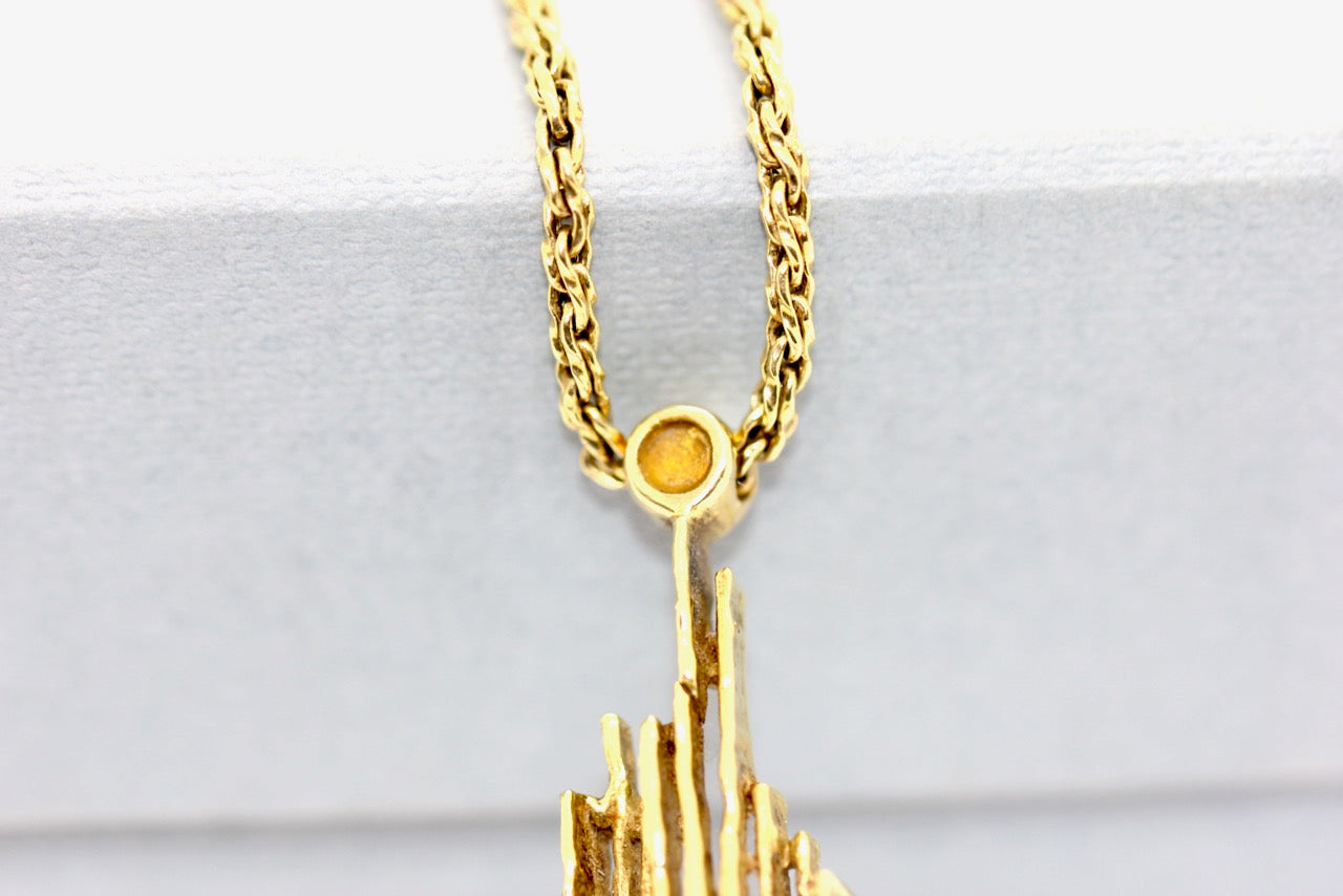 Christian Dior Anhänger mit Kette, Collier von Grosse aus 18K Gelbgold & Edelsteinen