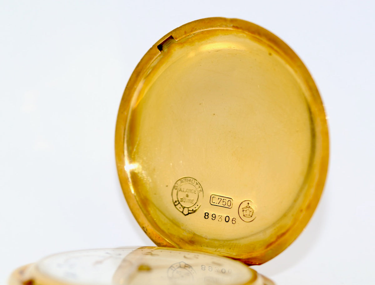 A. Lange & Söhne Savonette Taschenuhr aus 18K Gold, 52 mm