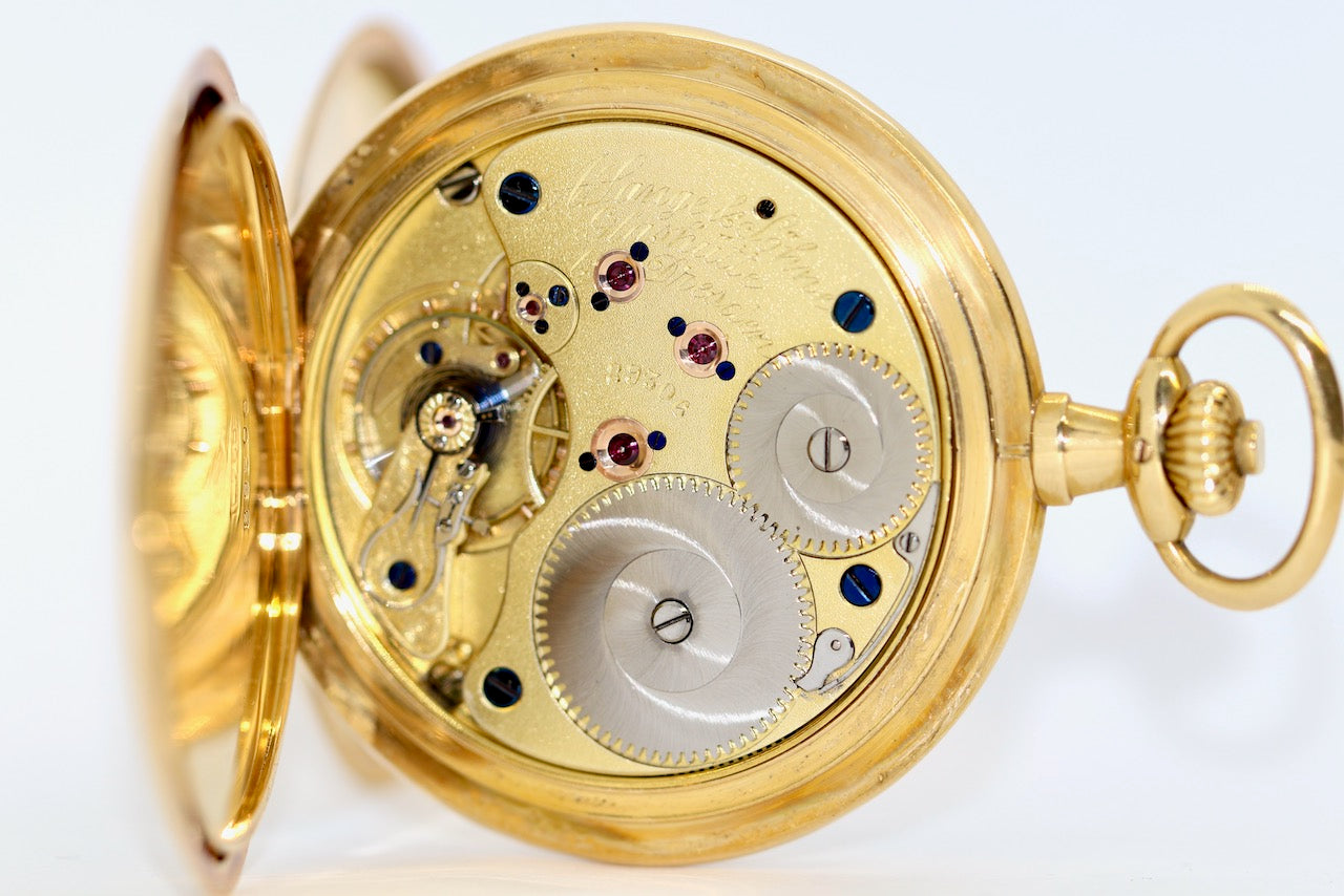 A. Lange & Söhne Savonette Taschenuhr aus 18K Gold, 52 mm