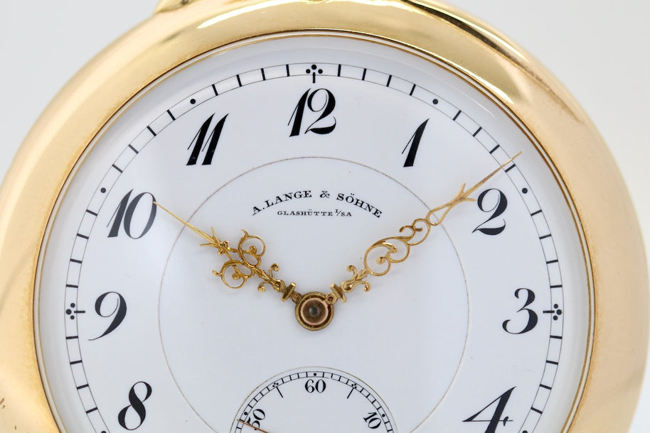 A. Lange & Söhne 1A Taschenuhr aus 18K Gold, „Lucia“-Gehäuse, 53 mm