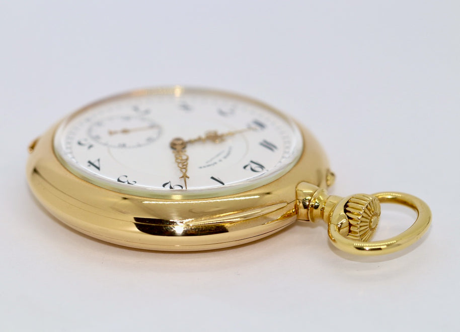 A. Lange & Söhne 1A Taschenuhr aus 18K Gold, „Lucia“-Gehäuse, 53 mm