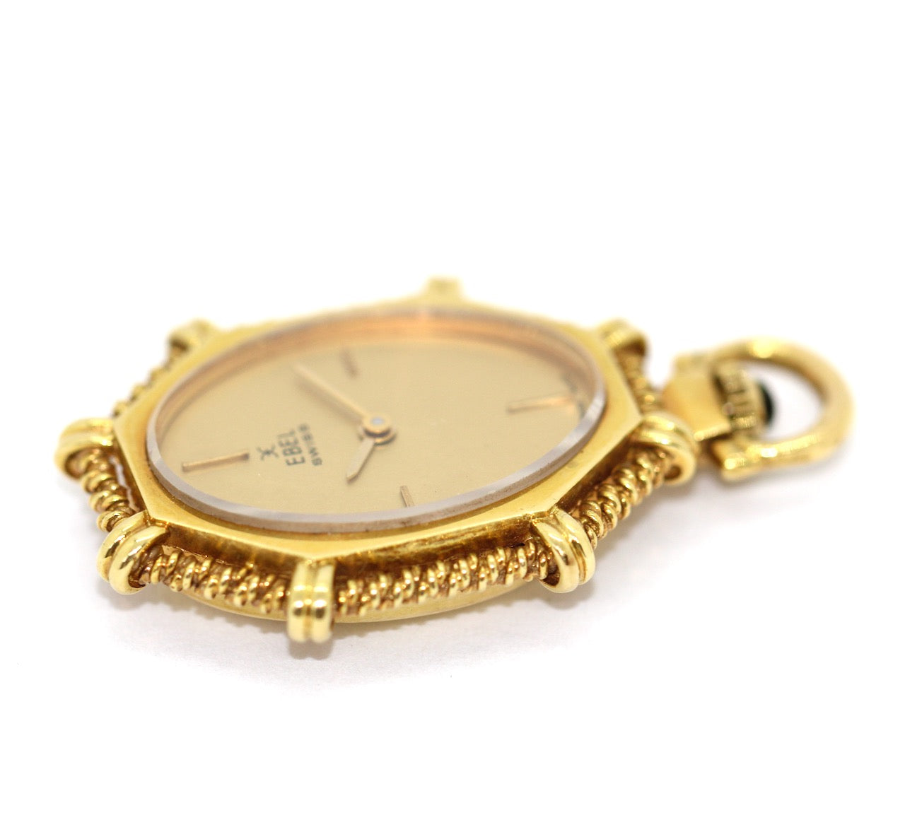 Ebel Damen-Anhängeruhr aus 18K Gelbgold mit Saphir-Cabochon