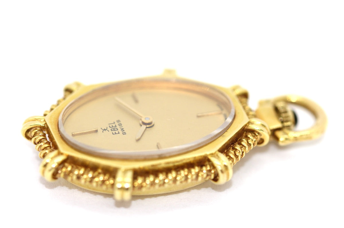 Ebel Damen-Anhängeruhr aus 18K Gelbgold mit Saphir-Cabochon