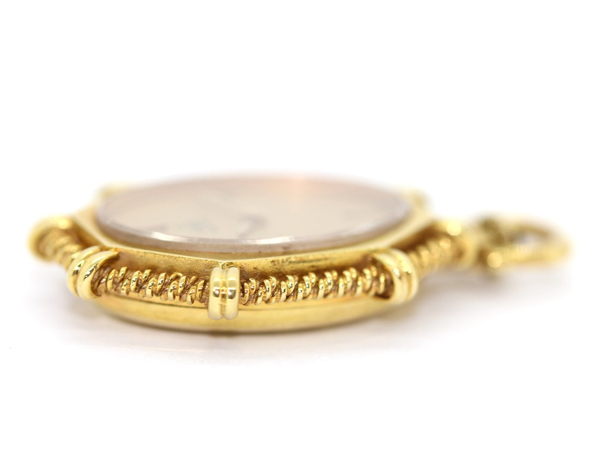 Ebel Damen-Anhängeruhr aus 18K Gelbgold mit Saphir-Cabochon