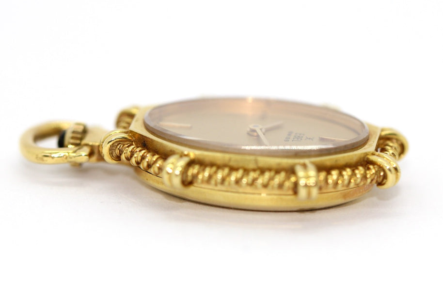 Ebel Damen-Anhängeruhr aus 18K Gelbgold mit Saphir-Cabochon