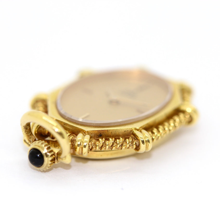 Ebel Damen-Anhängeruhr aus 18K Gelbgold mit Saphir-Cabochon