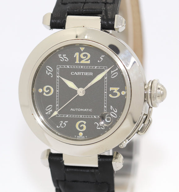 Cartier Pasha C 1031 Automatic 35mm Damen Armbanduhr Edelstahl