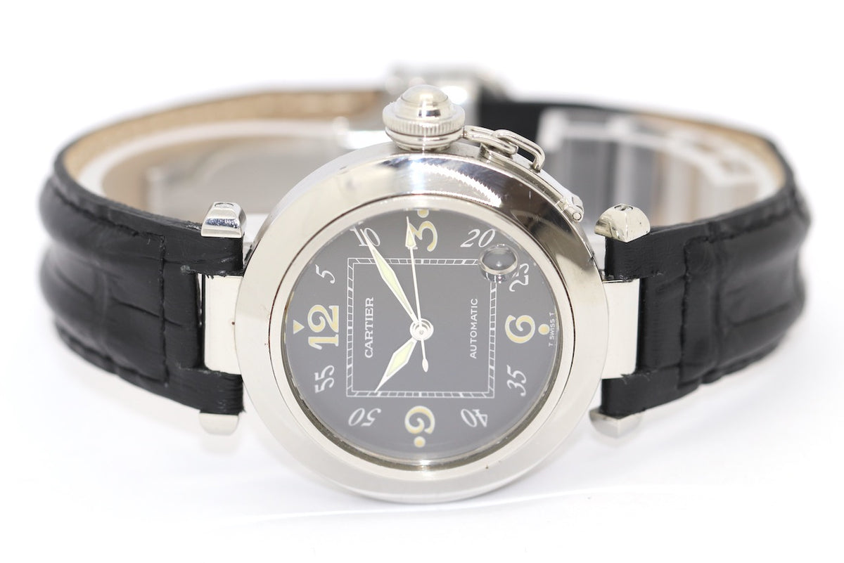 Cartier Pasha C 1031 Automatic 35mm Damen Armbanduhr Edelstahl