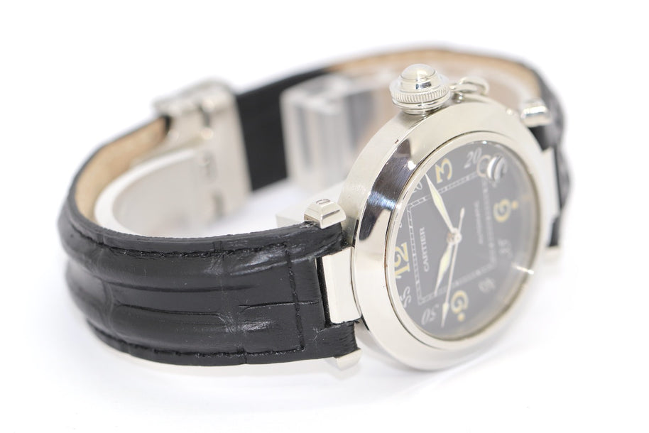 Cartier Pasha C 1031 Automatic 35mm Damen Armbanduhr Edelstahl