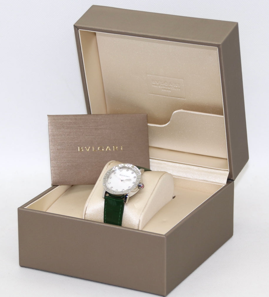 Bvlgari BBL 33 S Damen Armbanduhr, Edelstahl, Automatik, Perlmutt, Bulgari
