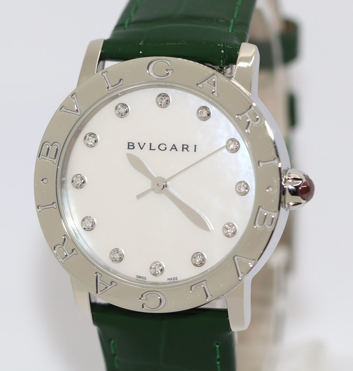 Bvlgari BBL 33 S Damen Armbanduhr, Edelstahl, Automatik, Perlmutt, Bulgari