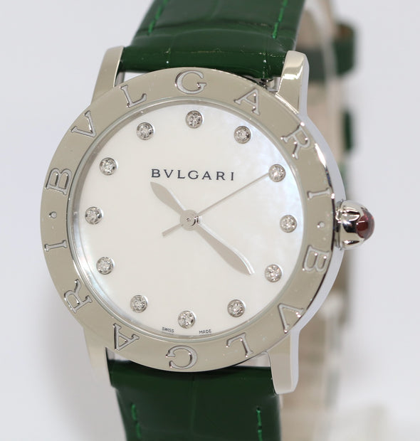 Bvlgari BBL 33 S Damen Armbanduhr, Edelstahl, Automatik, Perlmutt, Bulgari