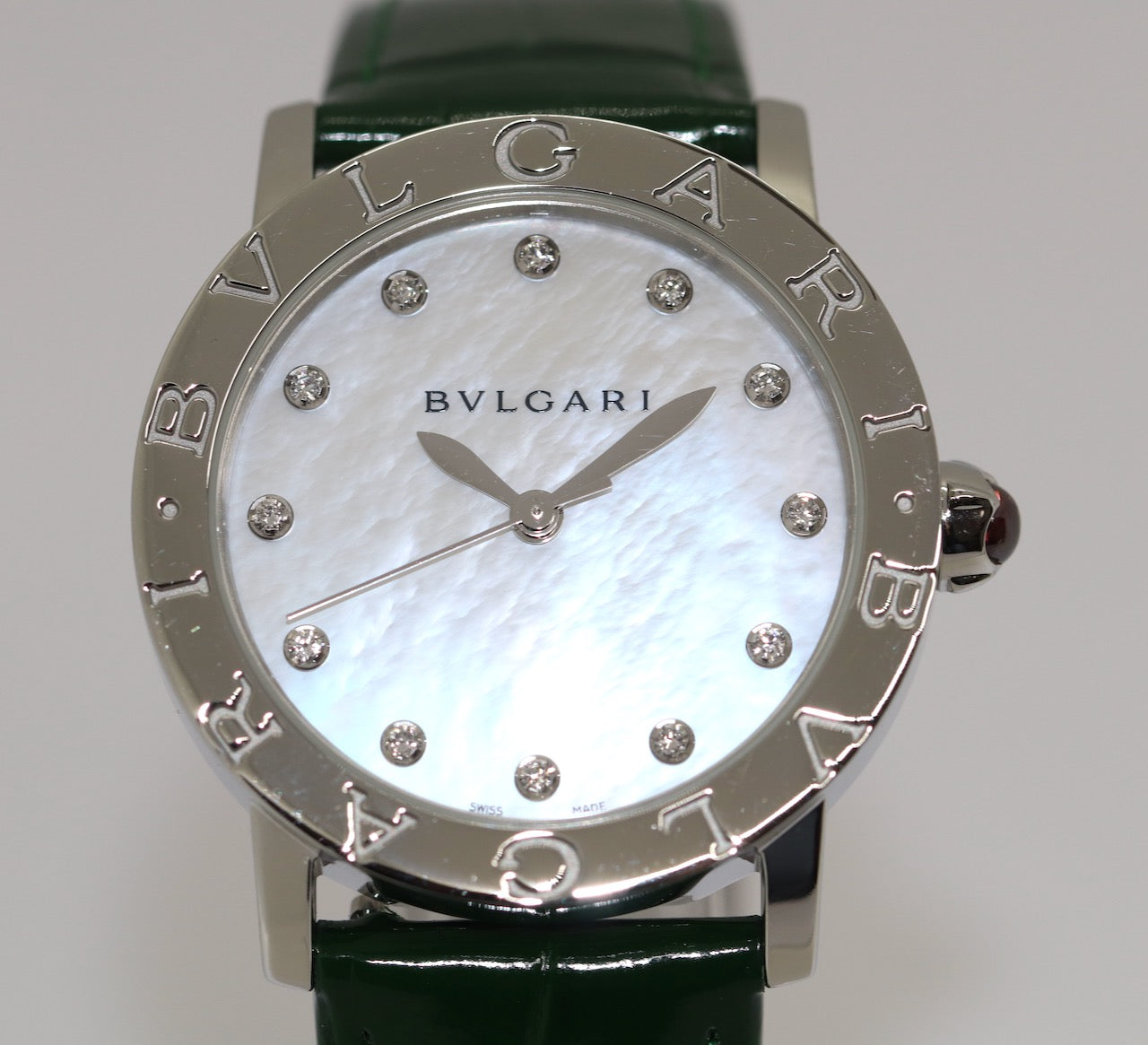 Bvlgari BBL 33 S Damen Armbanduhr, Edelstahl, Automatik, Perlmutt, Bulgari
