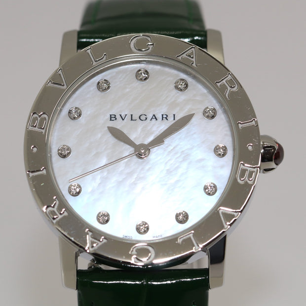 Bvlgari BBL 33 S Damen Armbanduhr, Edelstahl, Automatik, Perlmutt, Bulgari
