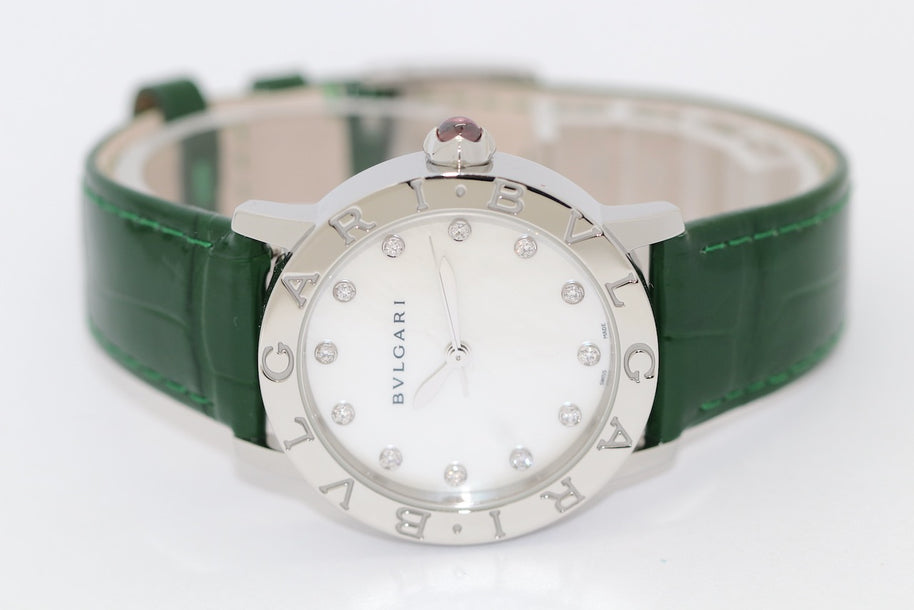 Bvlgari BBL 33 S Damen Armbanduhr, Edelstahl, Automatik, Perlmutt, Bulgari