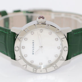 Bvlgari BBL 33 S Damen Armbanduhr, Edelstahl, Automatik, Perlmutt, Bulgari