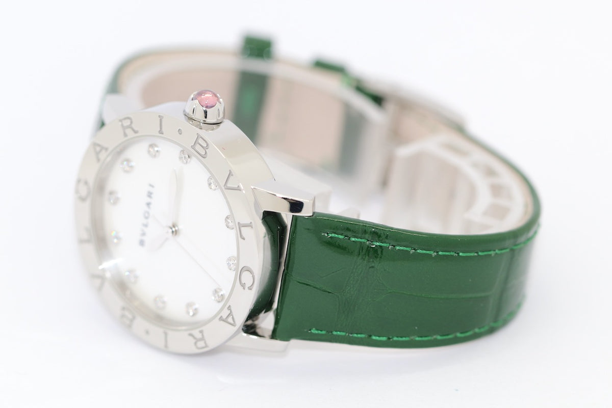 Bvlgari BBL 33 S Damen Armbanduhr, Edelstahl, Automatik, Perlmutt, Bulgari