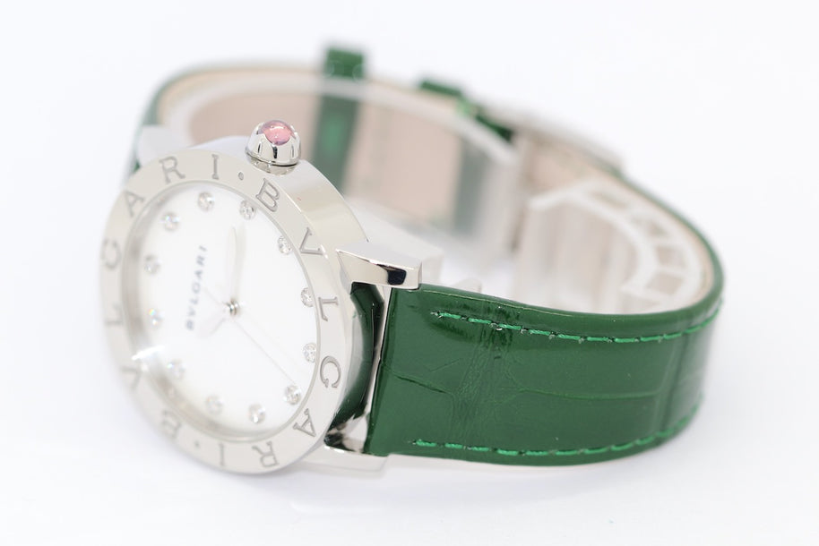 Bvlgari BBL 33 S Damen Armbanduhr, Edelstahl, Automatik, Perlmutt, Bulgari