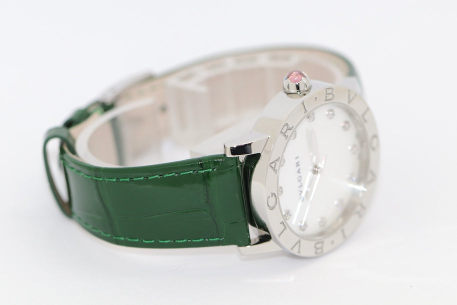 Bvlgari BBL 33 S Damen Armbanduhr, Edelstahl, Automatik, Perlmutt, Bulgari