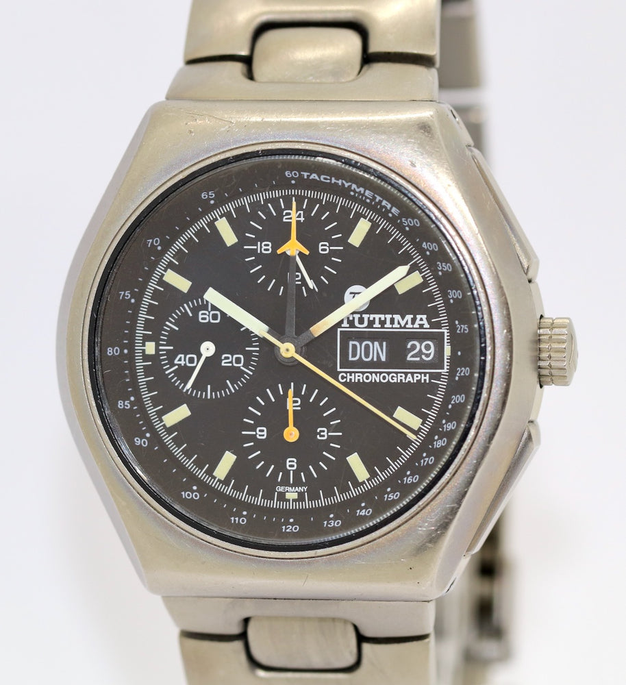 Tutima Military Flieger Chronograph Armbanduhr Titan 760-03