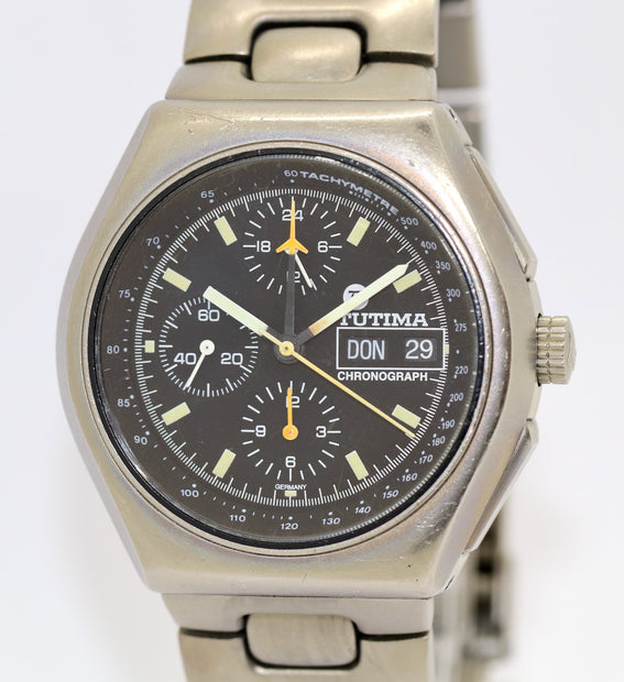 Tutima Military Flieger Chronograph Armbanduhr Titan 760-03