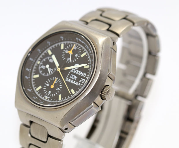 Tutima Military Flieger Chronograph Armbanduhr Titan 760-03
