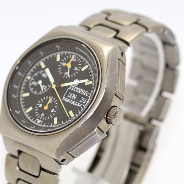 Tutima Military Flieger Chronograph Armbanduhr Titan 760-03